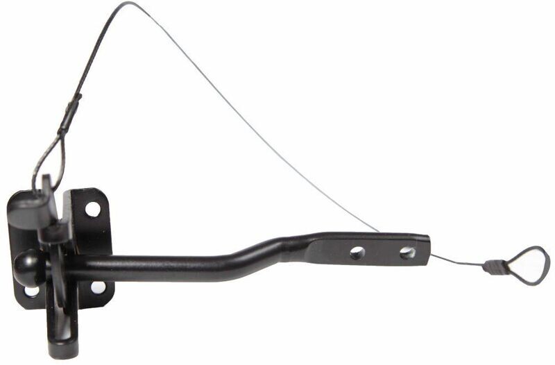 2 inch auto latch with attached cable, for gates and screen doors.