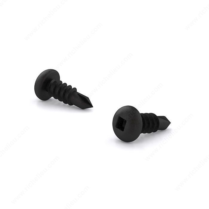 #8 x 1/2 inch pan head TEK screw in black finish.