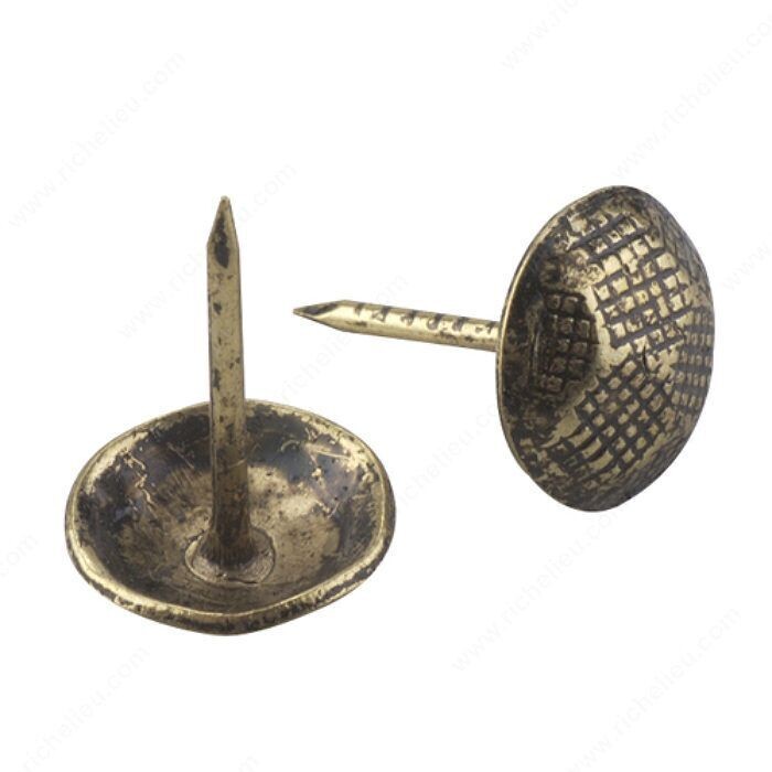 1/2 inch antique brass furniture nails, pack of 60.