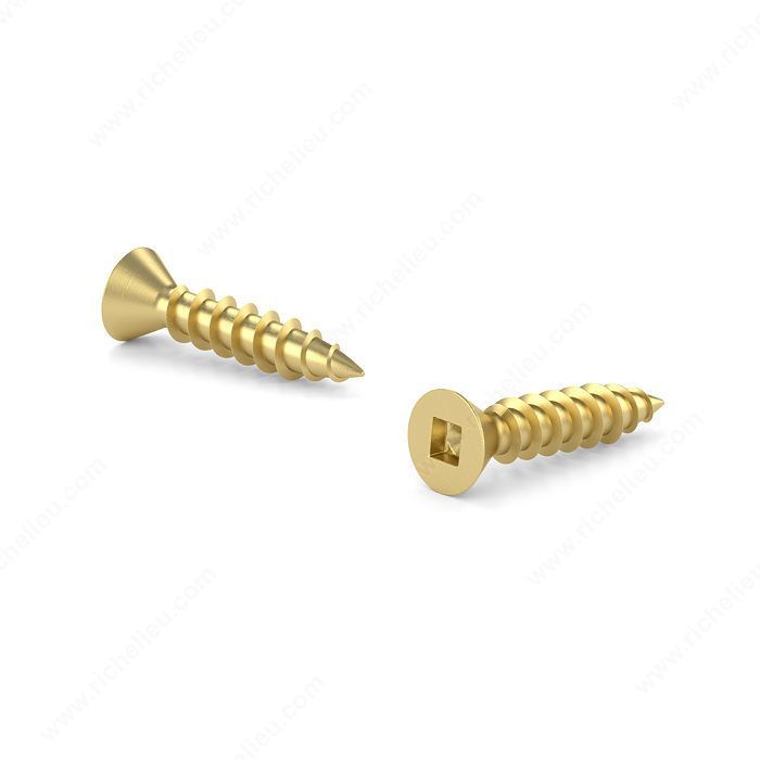 #5 x 5/8 inch flat head wood screws in solid brass, pack of 38.