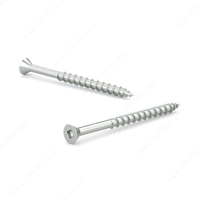 #6 x 1-1/4 inch flat head wood screws, zinc finish, pack of 18.