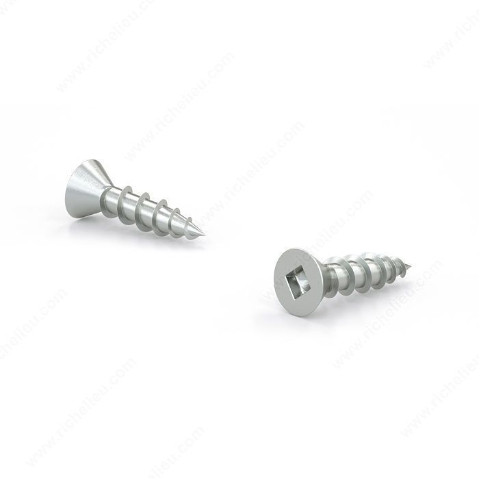 #6 x 5/8 inch flat head wood screws, zinc finish, pack of 22.
