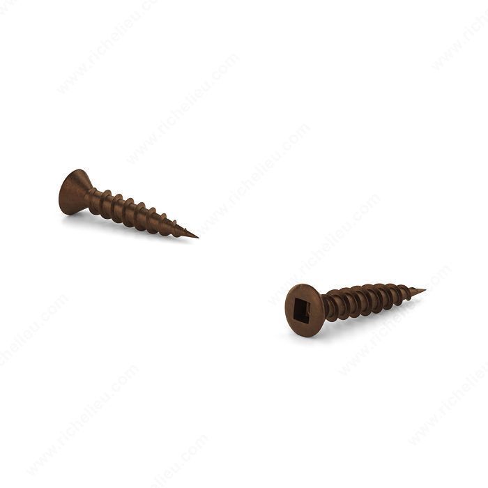 Twenty number 5 oval head cabinet hinge screws, 5/8 inch long.