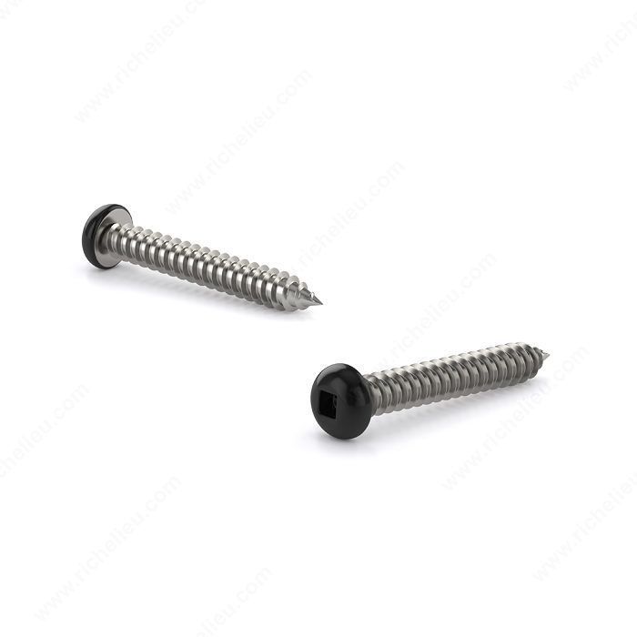 #8 x 1 inch pan head screws, painted black finish.