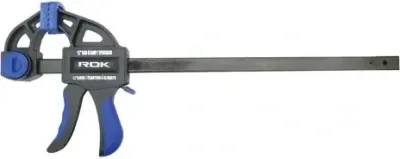 12 inch bar clamp for holding glue-ups and workpieces steady.