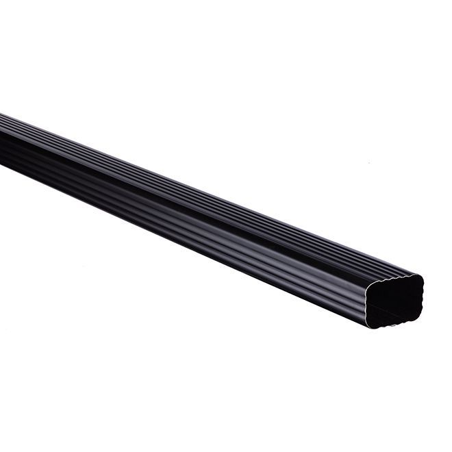 2 2" x 3" - 10' Aluminum Downpipe Black