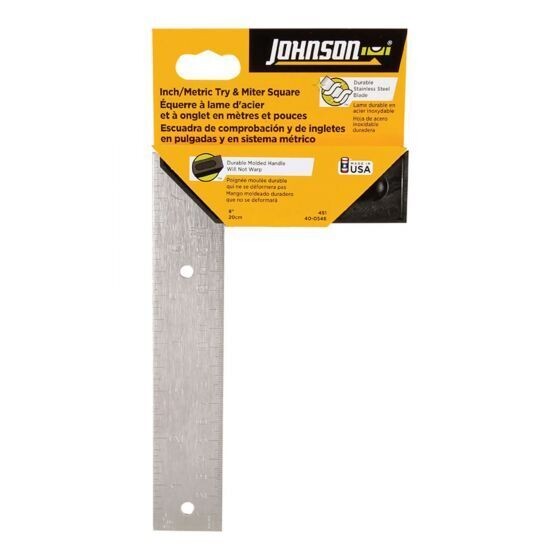 Johnson 8 inch stainless steel try and miter square.
