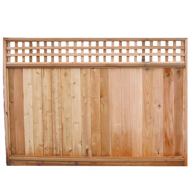 6' x 8' Square Lattice Cedar Fence Panel