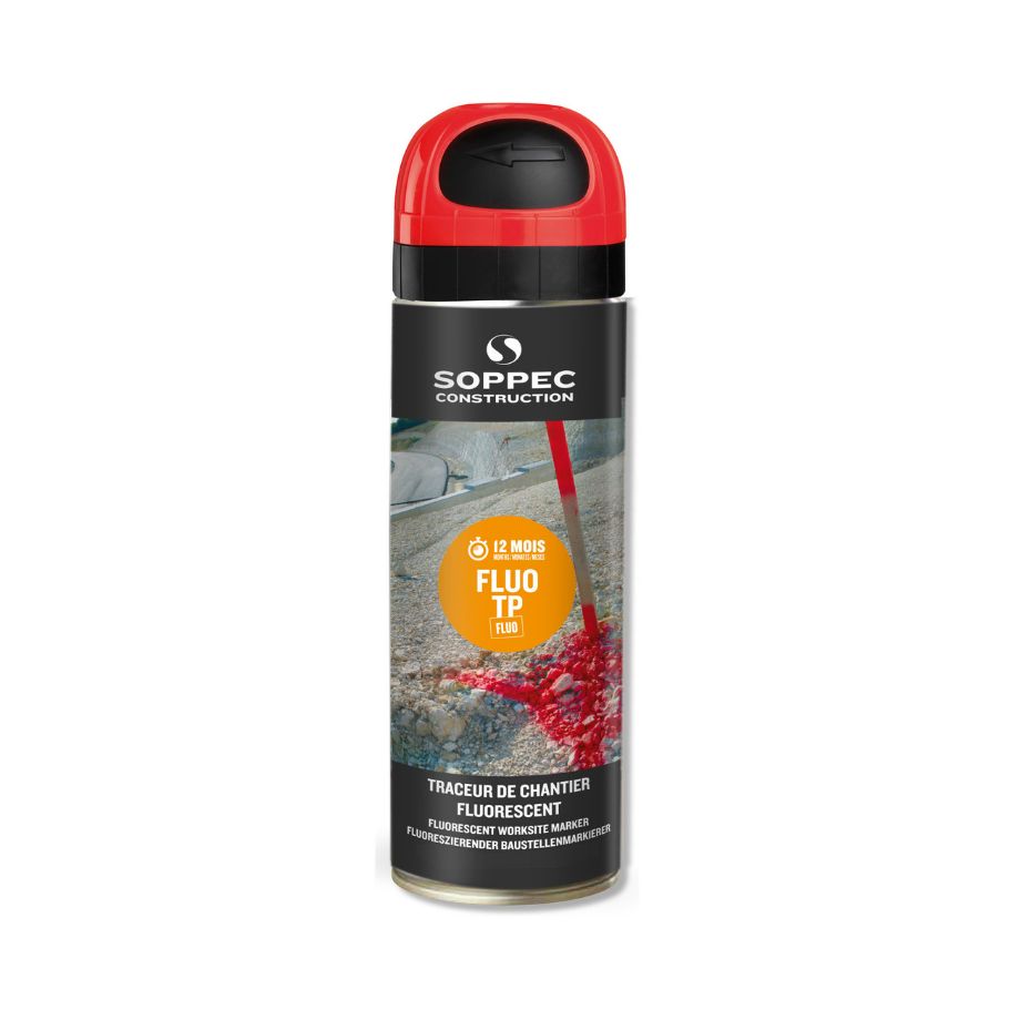 Soppec Fluo TP Red Premium Fluorescent Inverted Marking Paint Soppec Fluo TP Red Premium Fluorescent Inverted Marking Paint