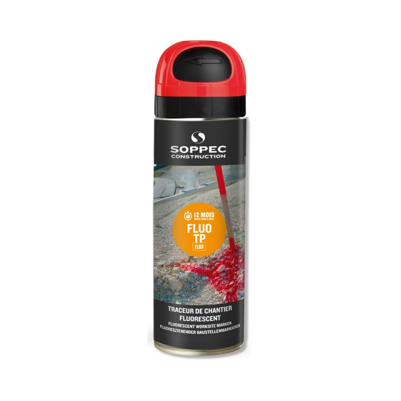 Soppec Fluo TP Red Premium Fluorescent Inverted Marking Paint