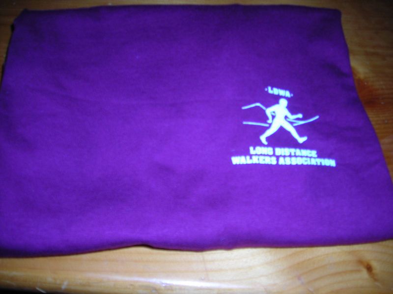 T shirt courtesy of the Long Distance Walkers Association