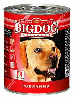 Зоогурман BIG DOG для собак Говядина 850гр