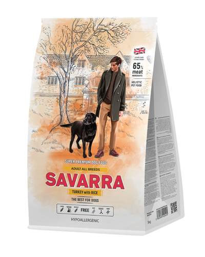 Савара SAVARRA д/собак индейка/рис 1кг