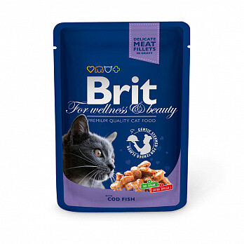 Брит премиум BRIT Premium влаж. д/кошек 100г Треска