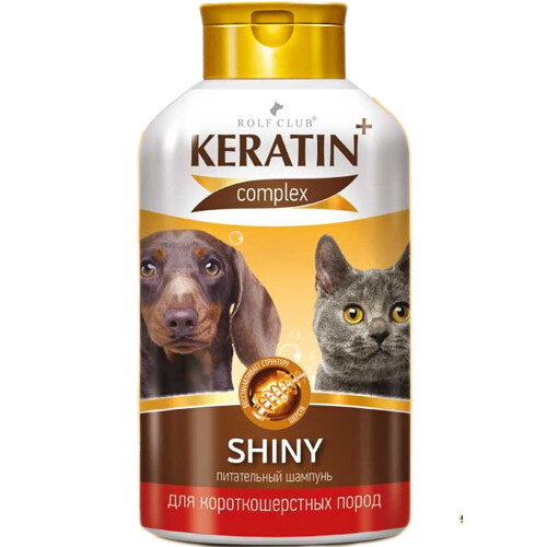 KERATIN+ Shiny шампунь д/короткошерст. кош. и соб. 400мл