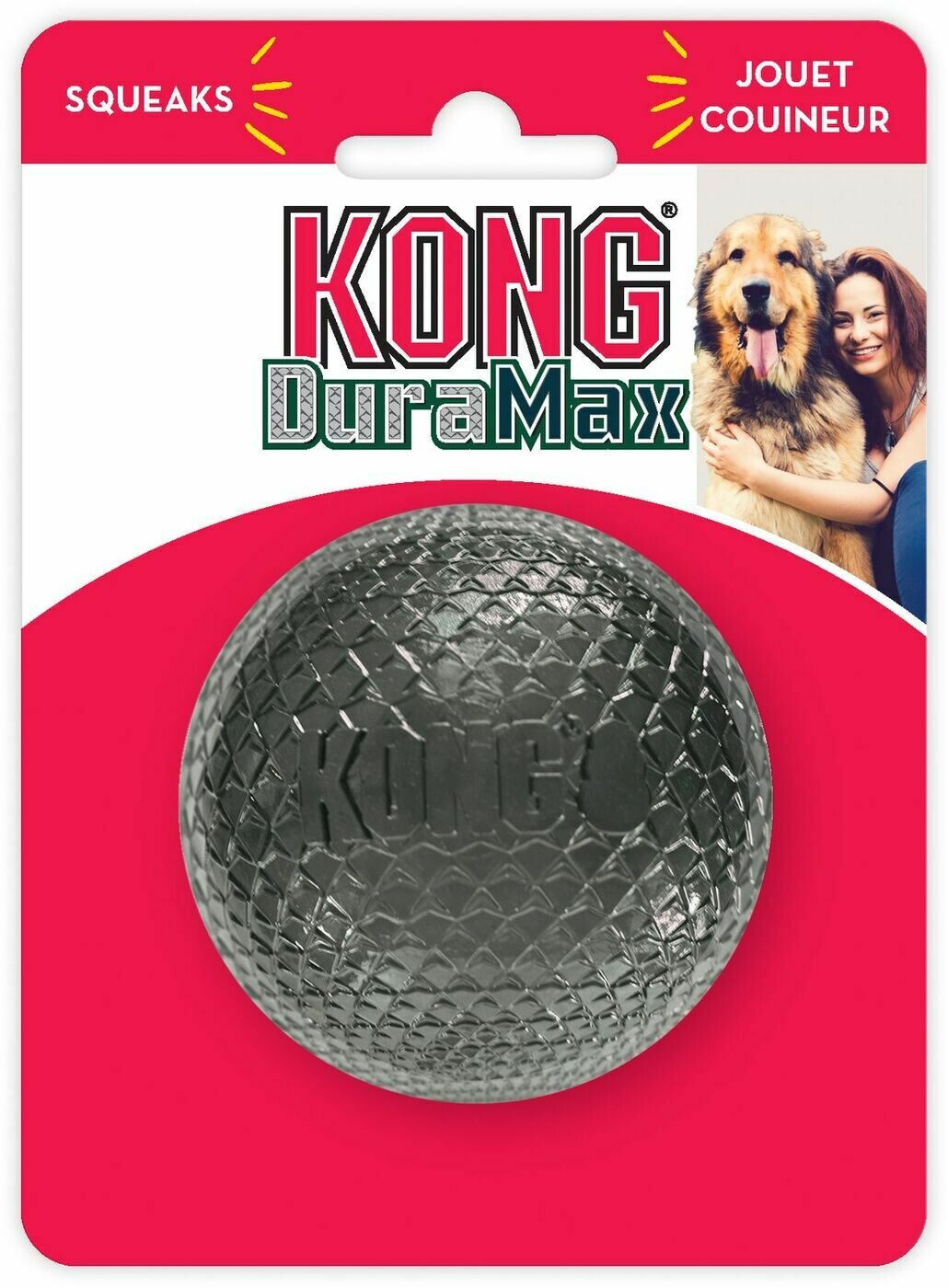 KONG игрушка для собак DuraMax Мячик М, с пищалкой