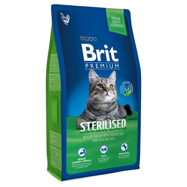 Брит премиум BRIT Premium Cat д/кошек стерилизован. 300гр утка/курица/кур.печень