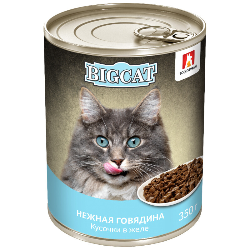 Зоогурман BIG CAT  консерва д/кошек 350г Говядина кусочки в желе