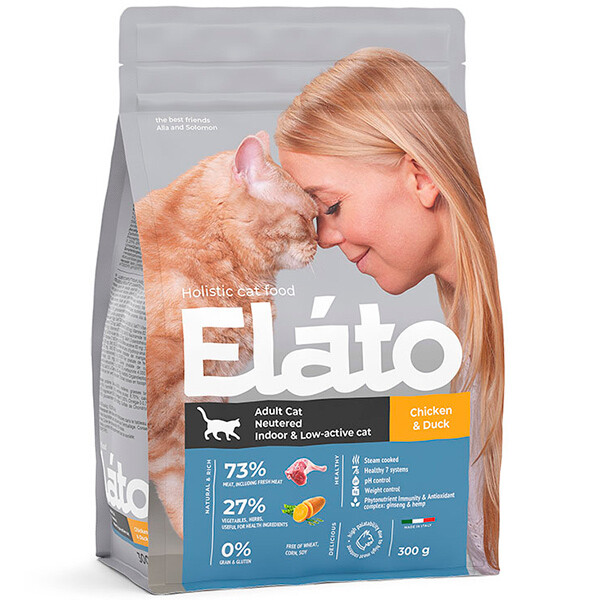 Elato Holistic корм для кастр/стер/малоактив.кошек, 300г