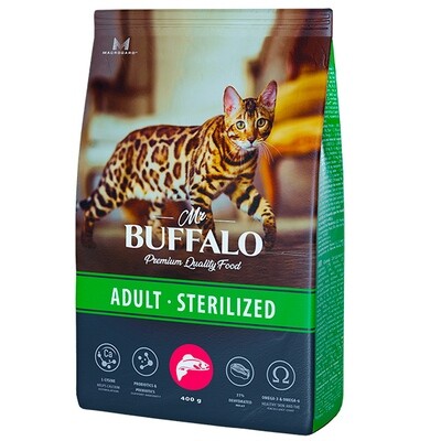 Mr.Buffalo  STERILIZED Сухой корм д/к (лосось) 0,4 кг