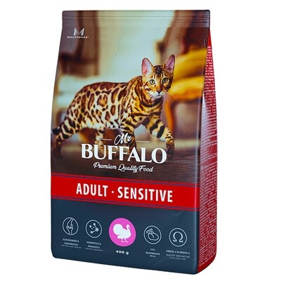Mr.Buffalo  ADULT SENSITIVE Сухой корм д/к (индейка) 0,4 кг