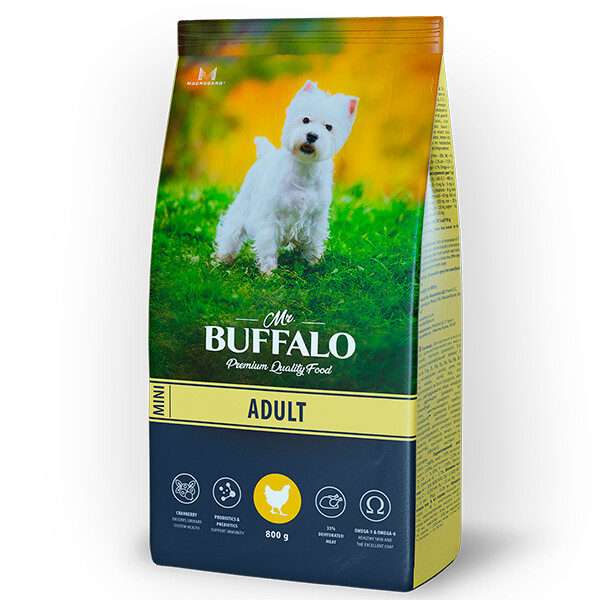 Mr.Buffalo ADULT MINI Сухой корм д/с мелких пород (курица) 0,8 кг