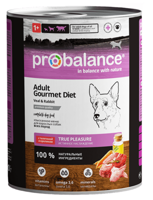 ProBalance Adult Gourmet Diet телятина/кролик 850гр