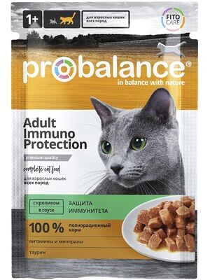 ProBalance влаж.д/кошек 85г Immuno Protection кролик в соусе