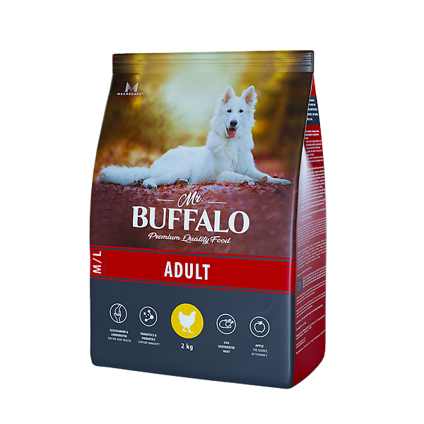 Mr.Buffalo ADULT M/L для средних и крупных пород Курица