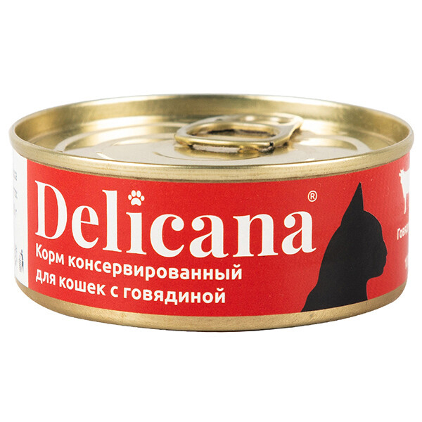 Delicana для кошек с говядиной 100г