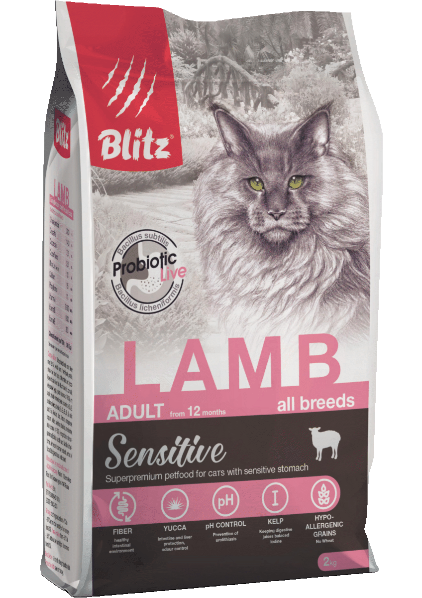 BLITZ ADULT CATS LAMB сухой корм для взрослых  кошек с Ягненком 0.4кг