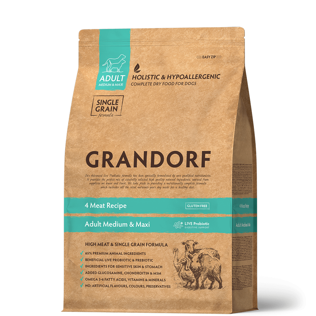 GRANDORF DOG 4 Meat PROBIOTIC MED&MAXI 4 мяса с рисом и пробиотиками для средних и крупных пород