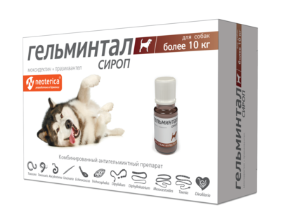 Гельминтал spot-on сироп для собак более 10 кг 10мл
