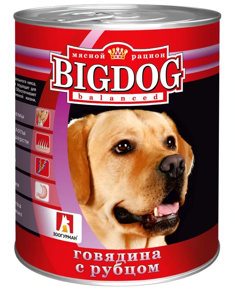 Зоогурман BIG DOG для собак Говядина с рубцом 850гр