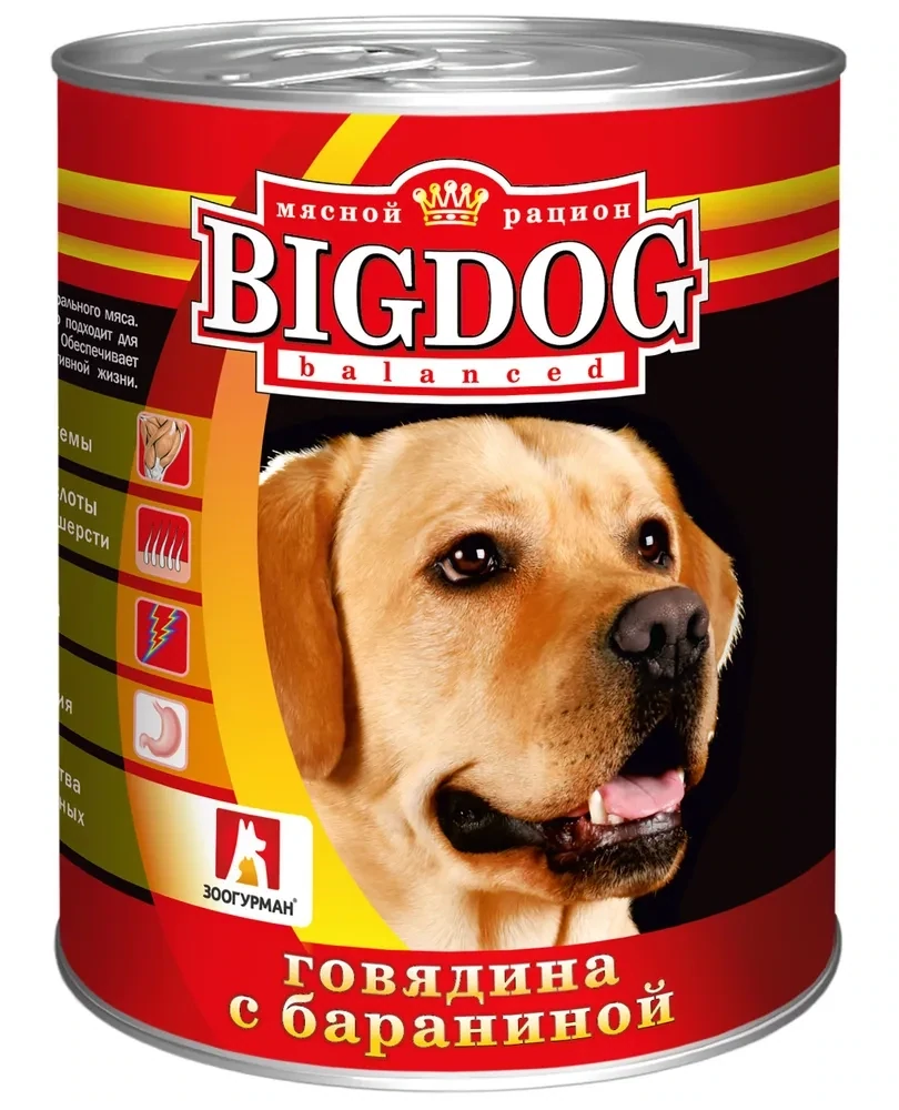 Зоогурман BIG DOG для собак Говядина с бараниной 850гр