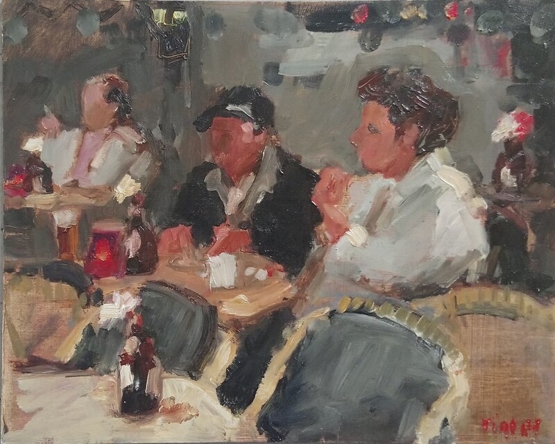 1 Oilpainting: At the terrace
