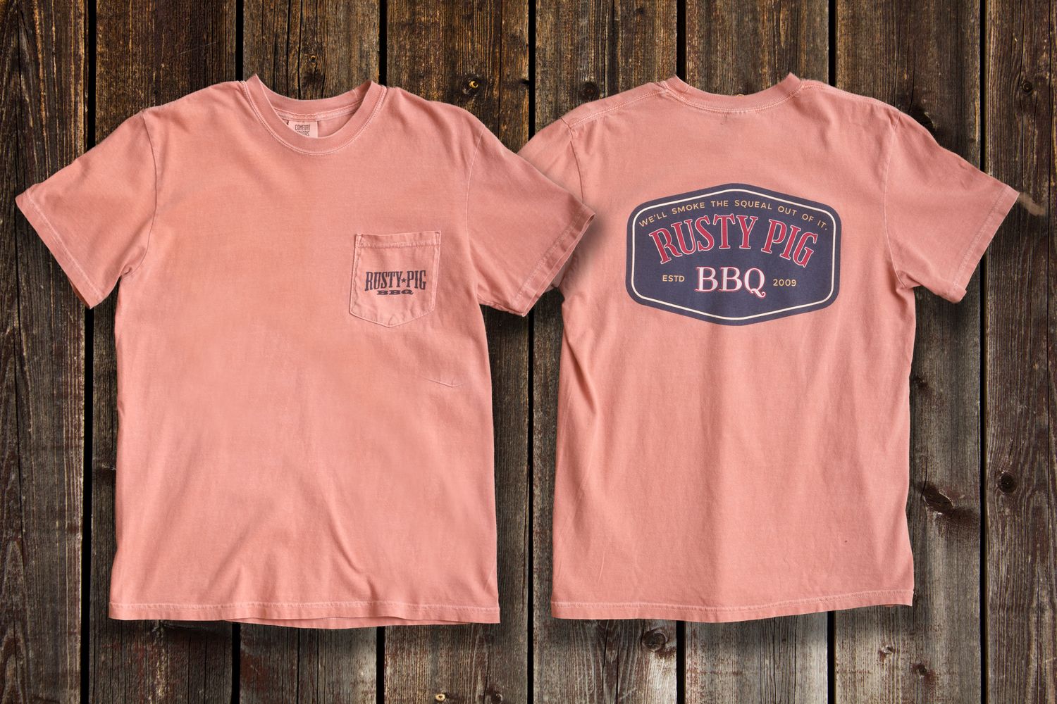 Rusty Pig Patch Adult T-Shirt