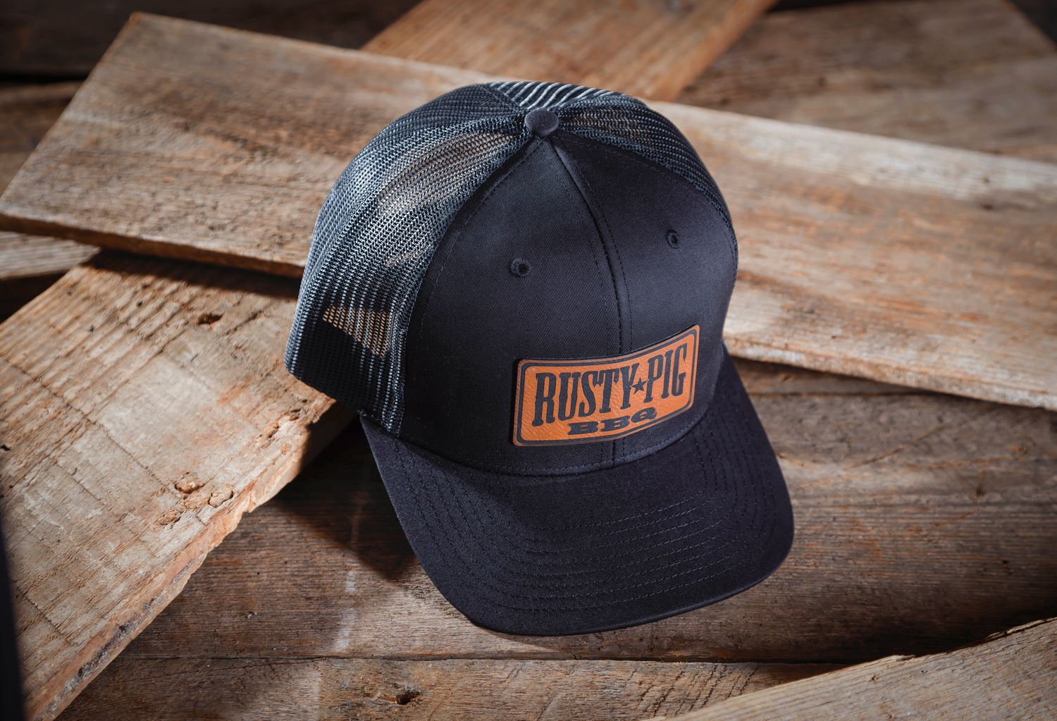 Black/Black Split Mesh Back Hat