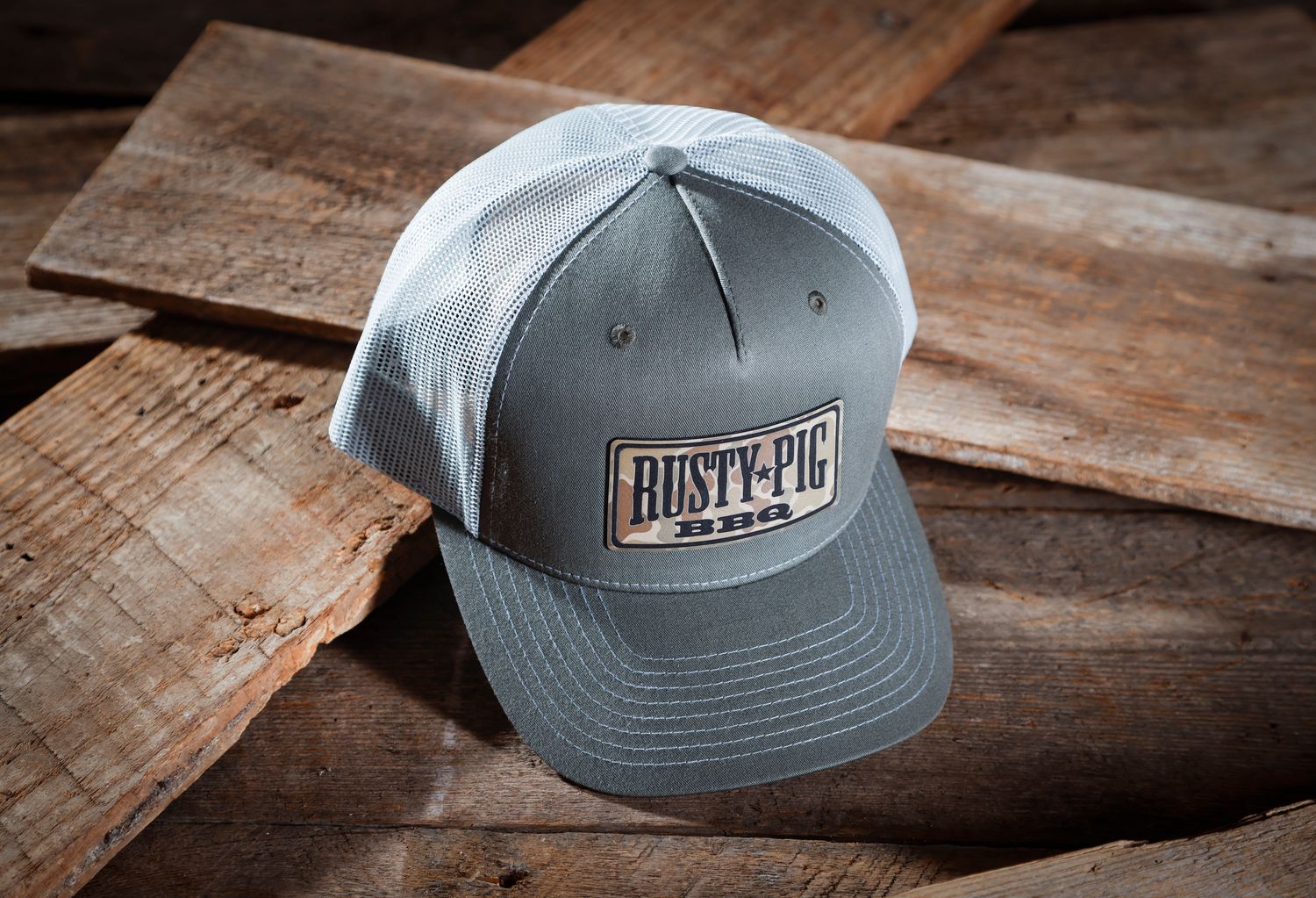Grey/White Split Mesh Back Hat