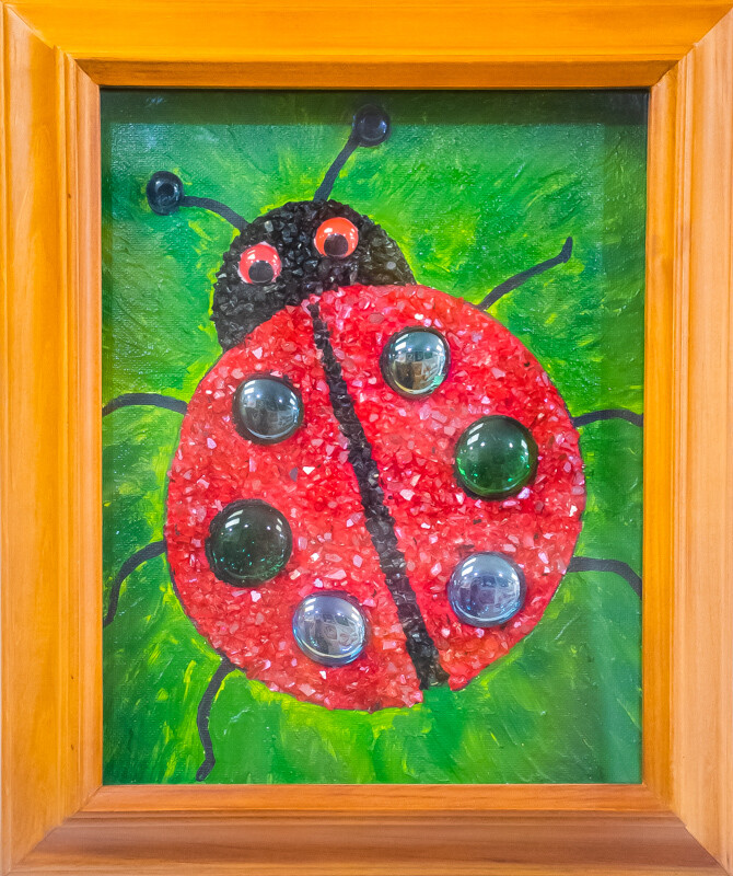 DIY Mosaic Wall Art Painting with crystal. "Ladybug" - sparkling mosaic, painting for the fun time together with kids and adult