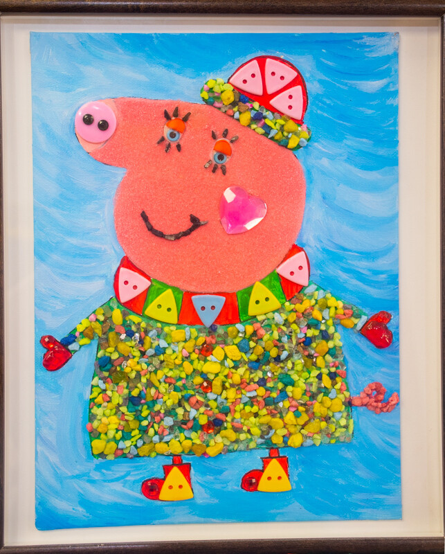 DIY Mosaic Wall Art Painting with crystal. "Peppa Pig" - sparkling mosaic, painting for the fun time kids and adult together