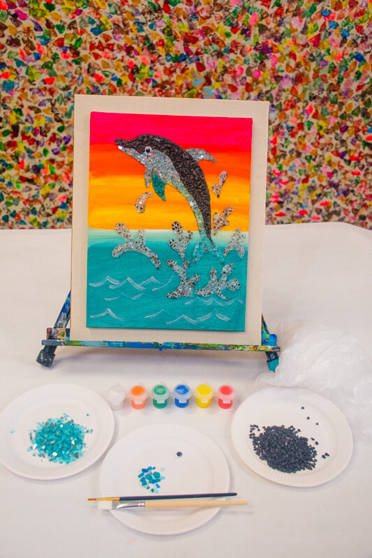 DIY Mosaic Wall Art Painting with crystal. 