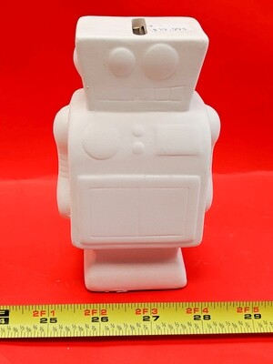Robot to paint your own DIY plaster figurine Art Craft activity with Paint and brushes.