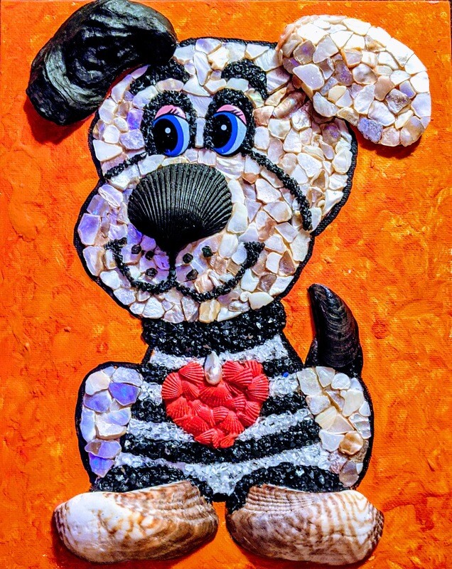 DIY Mosaic Wall Art Painting with crystal. "Dog" - sparkling mosaic, painting for the fun time kids and adult together