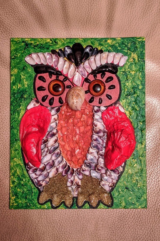 DIY Mosaic Wall Art Painting with crystal. "Owl" - sparkling mosaic, painting for the fun time kids and adult together