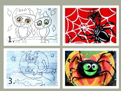 Halloween themed Party in a Box or just paint at home art sets