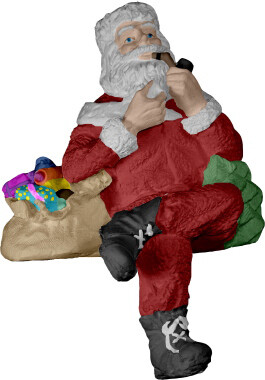 Shelf Sitting  Santa Clause Christmas Statue with paints and brushes. Paint your own DIY plaster figurine Art Craft activity.