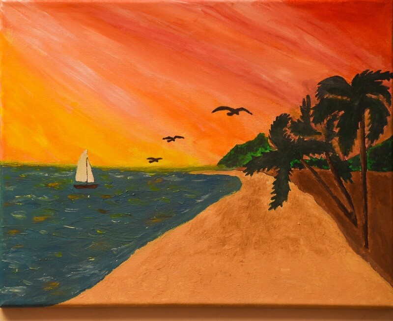 SUNSET ON A BEACH PAINT & SIP KIT