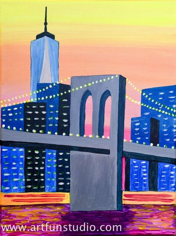 MANHATTAN SKYLINE PAINT & SIP KIT