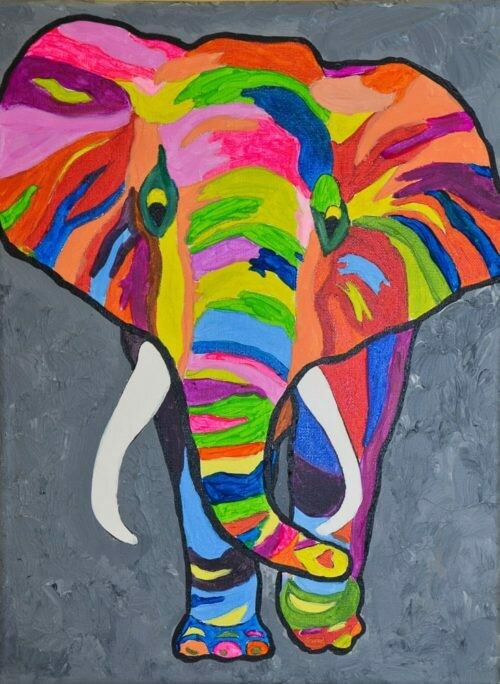 COLORFUL ELEPHANT PAINT & SIP KIT
